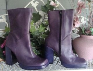  purple ankle boot Style Franky SZ 7B Made in Brazil, PLEASE L@@K