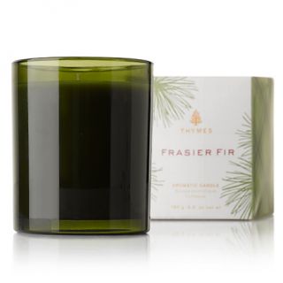 Thymes Frasier Fir Green Glass Gift Boxed Candle New