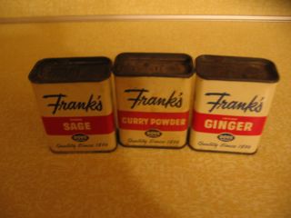 Franks Vintage spice tins lot 3 Dove The Frank Tea & Spice Company