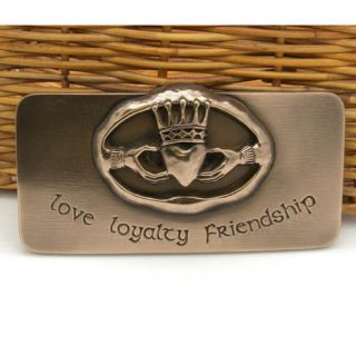 Irish Bronze Claddagh Plaque Love Loyalty Friendship Wild GOOSE Studio