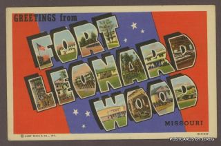 Large Letter Greetings from Fort Leonard Wood MO
