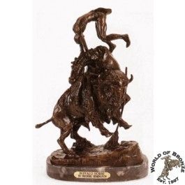  HORSE  by Frederic Remington Bronze Handcast Sculpture w/ Marble Base