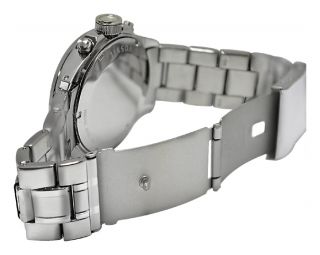Fossil CH2600 decker chrono black dial silver stainless steel bracelet
