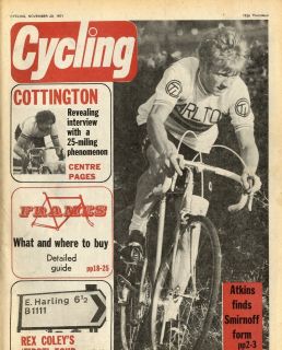 CYCLING MAGAZINE 20 11 1971 FREDDY NAERT GERARD TALLOEN ERIC STONE
