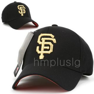 San Francisco Giants Flex Fit Ball Cap Hat Gold Black