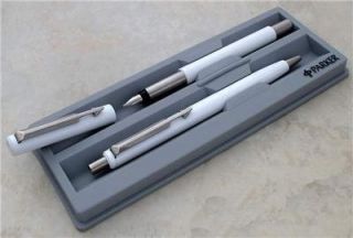 Parker Vector White Fountain Pen Ballpoint Pen Set New in Box