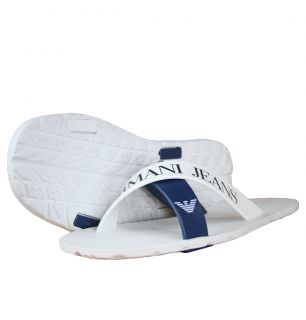 Armani Jeans R6521 yr Mens Flip Flops Sandals SS12 Bianco White