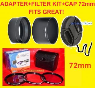 Lens Adapter Filter Kit Cap 72mm Fuji S4000 FinePix 72