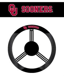 Oklahoma Sooners Mesh Suede Car Auto Steering Wheel Cover