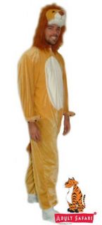 NEW* Adult Safari Plush Soft Full Body ADULT Hooded Lion Costume