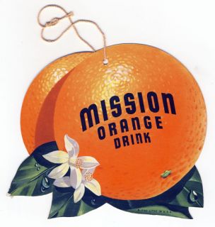 Mission Orange Drink Advertizing Fan Pull is in very good condition