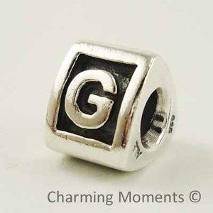New Authentic Pandora Silver Charm Letter G 790323G Bead