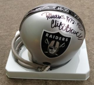 Cliff Branch Raiders Autographed Mini Helmet Proof SB Champs