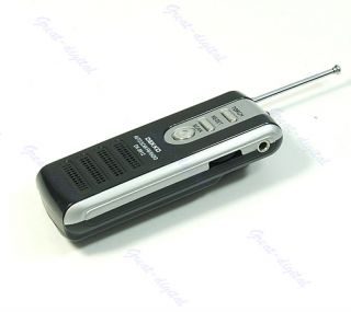 Mini Portable Auto Scan FM Radio Receiver Belt Clip with Flashlight
