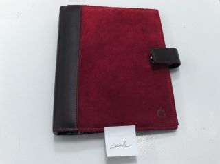Leather Suede Franklin Covey Classic Red Brown 7 Ring Binder