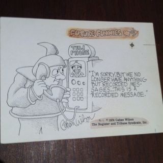 Gahan Wilson Original Drawing 1974 The Register And Tribute Syndicate