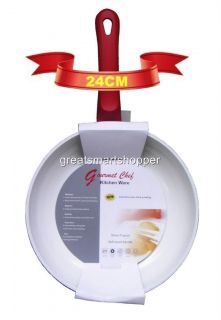 Ceramic Coated Non Stick 24cm Fry Frying Pan Frypan Red