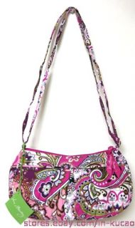 This is the Vera Bradley Frannie in Very Berry Paisley cross body