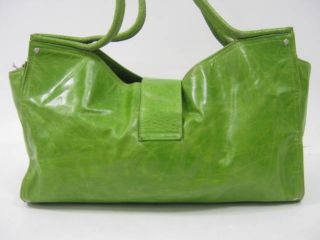 Michelle Frantz Hand Maid Green Leather Satchel Handbag