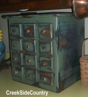 Primitive Wood Food Processor Appliance or Food Storage Cover Cubby