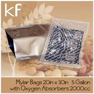  Mylar Bags 20x30 100 2000cc Oxygen Absorbers Food Storage Combo