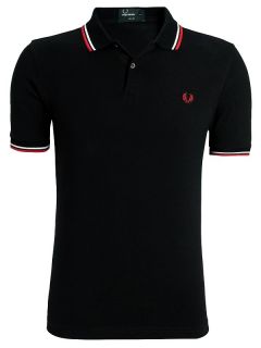 New Fred Perry Twin Tipped T Shirt Shirt Polo M L XL RRP £55 Black