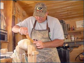 waterfowler fred reitmeyer jr of pomona nj carves his decoys using the