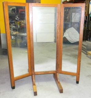 1929 Mission Oak Full Length 72 3 Way Mirror Industrial Kewaunee
