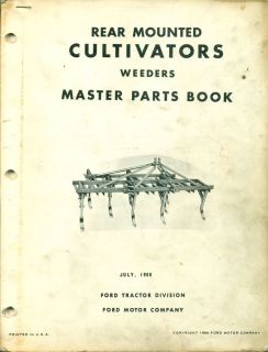 FORD Master PARTS BOOK Rear Mounted Cultivators PA 5376 D AF 7