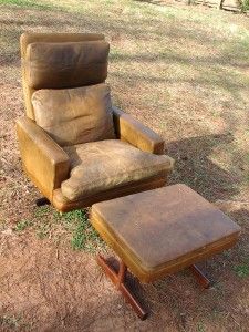 Fredrik Kayser Vatne Mobler Leather Lounge Chair Ottoman Rosewood