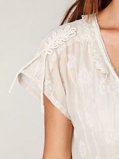 New Free People Romantics Exquisite Foil Tea Length Sheer Ruffle Dress