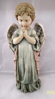 Praying Cherub Angel Pastel Garden Statue Memorial Decor