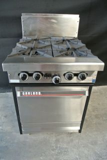 Used Garland 4 Burner Range Oven Stove Commercial Kitchen Restaurant