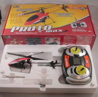 Revel Proto Max 2 4GHz Helicopter w Transmitter Battery for Parts