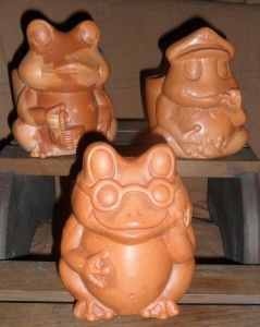 Terra Cotta Frog Planters Set of Three Cute Frogs Planters