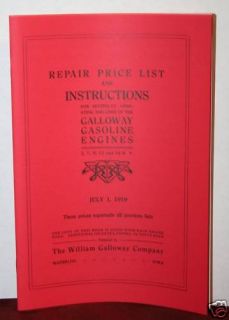 Galloway Gas Engine Manual Hi & Miss Waterloo IA