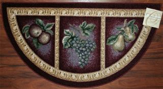  Kitchen Rug Mat Burgundy Washable Mats Rugs Fruit Grapes Pears