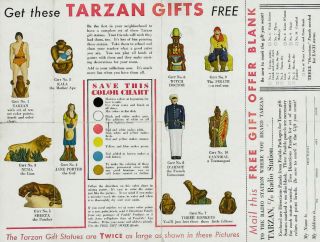 Original Foulds Macaroni Tarzan Gift Statue Set of 12