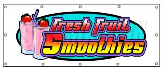 48x120 Smoothies Banner Sign Fresh Fruit Smoothie Signs
