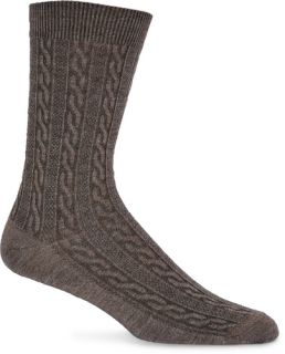  Lifestyle Essentials San Fran Cable Chocolate Sock Size M L