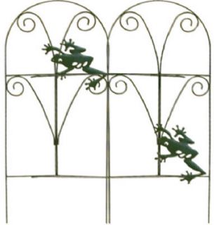  89374 24 x 8 ft Green Folding Frog Garden Border Fence Fencing