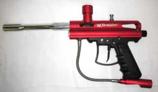 VL Brawler Semi Automatic Paintball Gun Used Red Silver Works Great