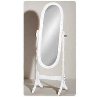 White Wooden Free Standing Full Length Cheval Mirror