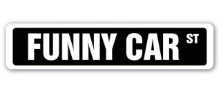 Funny Car Street Sign Race Racer Competition Drag Strip Top Fuel Stock