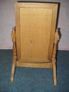  size or dollhouse dolls full length mirror wood swivel stand 14 tall