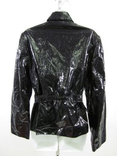 People Like Frank Black Vinyl Leather Jacket Coat Sz 10