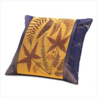 25 Purple Gold Finish Leaf Print Acccent Throw Pillows