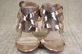 Vera Wang Lavender Garmin Jeweled Crystal Leather Sandals Heels Size 9