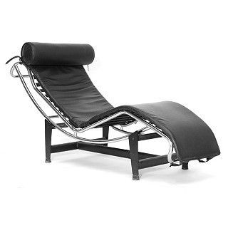 Black Chaise Lounge Chair Living Room Furniture Leather Adjustable