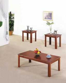 Acme 02163 3 Piece Meridian Coffee End Table Set Cherry Finish